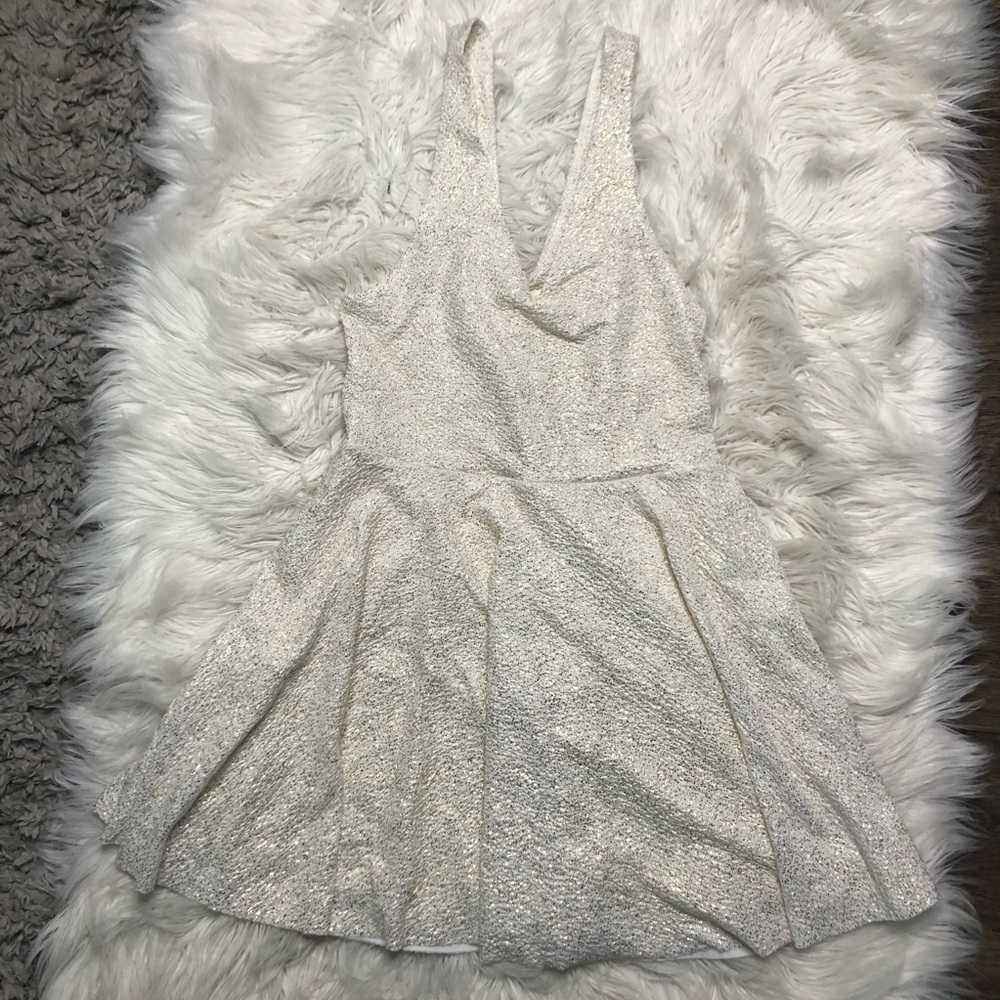 NWT urban outfitters gold crackle open back dress